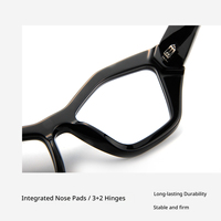 Lunettes en acétate personnalisées de haute qualité, style rétro haut de gamme, élégantes et tendance, avec miroir plat multi-facettes pour petits visages
