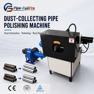 Machine de polissage de tubes ronds à poste unique pour le meulage et la finition brossée de tuyaux en acier inoxydable à faible volume de production - Product Image 1