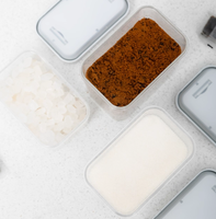 Boîtes de rangement de cuisine en plastique acrylique transparent moulé par injection, de qualité alimentaire, étanches et écologiques, pour les collations, le thé et les céréales