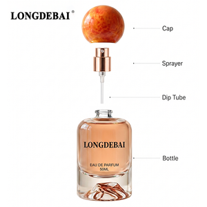 Botella de Perfume Vacía Personalizada con Forma de Volcán, 30ml 50ml 100ml, Botella de Perfume de Vidrio de Lujo con Tapa de Resina en Forma de Bola - Product Image 2