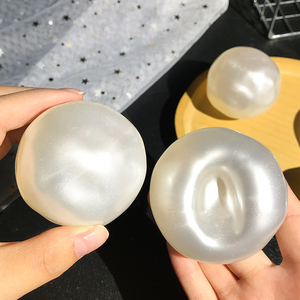 Shiny Pearl White Silicone Squishy <b>Ball</b>, Soft <b>Squeeze</b> Anxiety Relief Fidget Squish Toy - Product Image 5