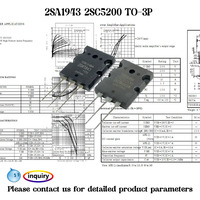 Orijinal Transistör Mosfet 5200 2sa1943 TO-247 A1943 C5200 TO-3P Güç Amplifikatörü 5200 1943 Transistör