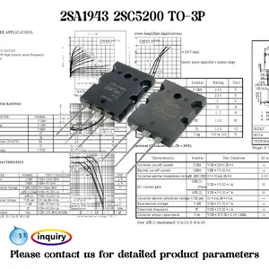 E-Era Transistor Mosfet 5200 2sa1943 Naar-247 A1943 C5200 TO-3P Eindversterker 5200 1943 Transistor