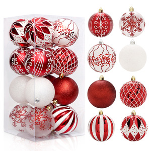 Juego de 16 Adornos Navideños de Alta Calidad, Bolas Decorativas Brillantes de Plástico para Colgar en el Árbol de Navidad - Product Image 1
