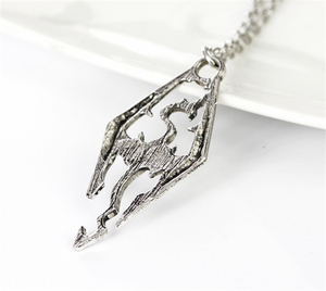Collier Pendentif Dinosaure Vintage ZRM Fashion, Pendentifs Dragon Skyrim <span class=keywords><strong>Elder</strong></span> Scrolls, Bijoux en Alliage de Zinc pour Hommes et Femmes - Product Image 3