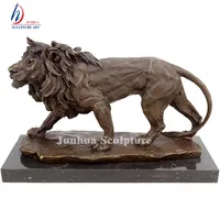 Commercio all'ingrosso a buon mercato in metallo bronzo fuso Africano a piedi statua del leone per la vendita