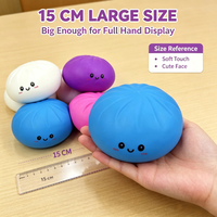 Jouet anti-stress géant 15 cm en TPR, en forme de boulette scintillante (Baozi), balle sensorielle à presser, unisexe, 14 designs pour filles