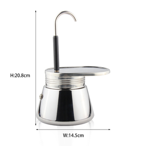 Cafetière expresso pour cuisinière, à bec unique, en acier inoxydable, pour une infusion sombre et riche en quelques minutes, type Moka. - Product Image 6