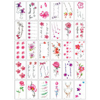 Tatouages temporaires Spark, série minimaliste et fraîche, imperméables, blancs et noirs, styles variés, motifs végétaux, autocollants pour adultes, imprimés UV