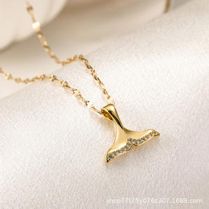 2024 El último colgante Muchas opciones Cadena de eslabones chapada en oro de 18 quilates Cacahuete para mujer <span class=keywords><strong>Novia</strong></span> - Product Image 4