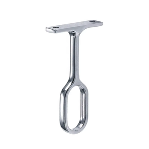 Supporto Ovale Cromato per Asta <span class=keywords><strong>Armadio</strong></span>, Supporto per Tubo Guardaroba, Staffa di Sostegno per Tubo Ovale - Product Image 1