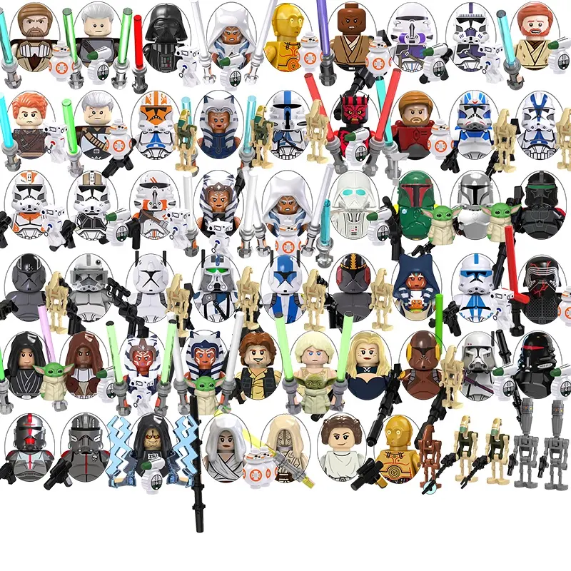 Jouets intelligents en plastique TV6101 TV6102 Star Commander Clone Bbba Fett Trooper C-3PO Guerres de personnages Mini Building Block Figure Jouets intelligents