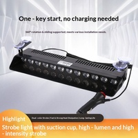 Lumière stroboscopique à ventouse pour voiture S12 12 LED 12-24V, clignotante avant et arrière