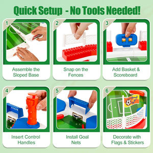 Mini <span class=keywords><strong>Table</strong></span> de Baby-Foot pour Enfants, Jeu de Société de Football de <span class=keywords><strong>Table</strong></span> avec Double Contrôle par Manettes, Hautes Barrières, Machine de Flipper, Jouet de Football - Product Image 4