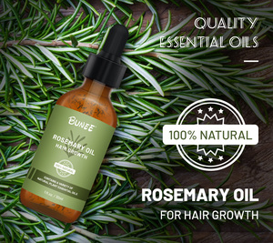 BUNEE-aceite de Romero antipérdida de 60ml, aceite de Castor de jengibre y colágeno revitalizante para el crecimiento del cabello de los follice