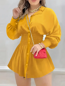 Vendita calda in tinta unita da donna/abiti Casual con stampa leopardata alla moda camicia corta abito da donna - Product Image 4