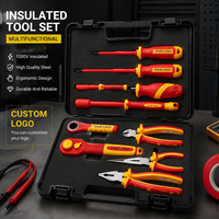 Kit d'outils manuels isolés de haute précision certifié VDE, norme de sécurité 1000V, avec mallette rigide, fabrication OEM, ensemble d'outils industriels directement de l'usine