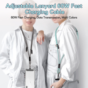 2 in 1 Phone Lanyard Pd 60W Charging Cable Type-c to C Neck Strap Crossbody 60W Lanyard Charging Cable - Product Image 2