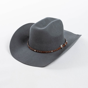 Wholesale 2024 New Arrival Deluxe Sombreros 100% Wool Felt <strong>Mexican</strong> Men <strong>Cowboy</strong> <strong>Hat</strong> With Rivets Leather Belt