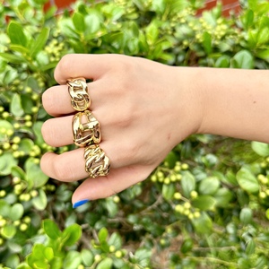 Bán Buôn Không Thường Xuyên Quanh Co Hình Học Nhẫn Chất Lượng Cao Đồng Với 18K Mạ Vàng Phóng Đại Nhẫn Cho Nam Giới Và Phụ Nữ - Product Image 5