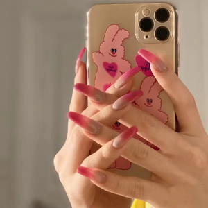 <span class=keywords><strong>Ongles</strong></span> longs en forme de cercueil, style Baddie tendance, 24 pièces, faits à la machine, avec strass, réutilisables, à presser, emballage personnalisé, vente en gros - Product Image 2
