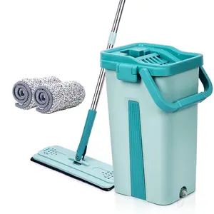 Factory Supply Cheap Price High Quality Hands Free Dry And Wet Mop Household Flat Mop with Bucket Set