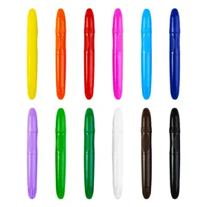 Atacado 24 cores não-tóxico pele lavável sedosa torção crayons