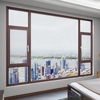 Ventanas Abatibles de Aluminio con Aislamiento Térmico y Acústico de Alto Rendimiento, con Mosquiteras, para Construcción Residencial