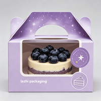 Kotak Kue Lipat Portabel Kecil Lucu Murah dengan Cetak Kustom, Kotak Kardus untuk Makanan dan Kue Kering, Kemasan Take Away