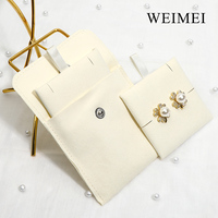 Weimei Sac à bijoux anti-poussière avec logo personnalisé Sacs d'emballage Petite enveloppe pliée Pochette à bijoux en microfibre avec bouton et rabat