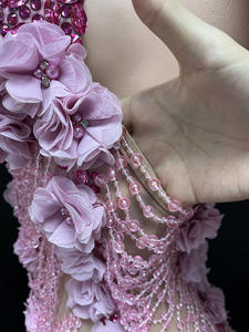 Novance Y5254-B vente en gros <span class=keywords><strong>de</strong></span> Chine <span class=keywords><strong>boutique</strong></span> mode fleurs en trois dimensions conception rose <span class=keywords><strong>robe</strong></span> <span class=keywords><strong>de</strong></span> <span class=keywords><strong>Cocktail</strong></span> strass perlé <span class=keywords><strong>robe</strong></span> <span class=keywords><strong>de</strong></span> soirée - Product Image 5