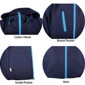 Veste coupe-vent imperméable respirante pour homme avec col montant, fermeture éclair et isolation thermique - Product Image 5