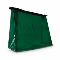 Sac cosmétique en PVC à fermeture éclair tendance, sac de rangement cosmétique transparent personnalisé pour femmes, trousse de toilette de voyage