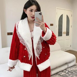 <span class=keywords><strong>Pijama</strong></span> <span class=keywords><strong>de</strong></span> terciopelo térmico <span class=keywords><strong>de</strong></span> otoño-invierno con logo frontal, versión coreana <span class=keywords><strong>de</strong></span> <span class=keywords><strong>Canción</strong></span> <span class=keywords><strong>de</strong></span> Amor Navideña, <span class=keywords><strong>de</strong></span> manga larga para mujer - Product Image 5