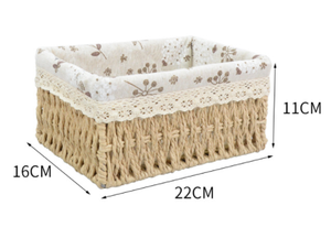 Panier de rangement pour <span class=keywords><strong>papier</strong></span> toilette fait main Paniers en <span class=keywords><strong>papier</strong></span> gris <span class=keywords><strong>jaune</strong></span> clair avec poignée - Product Image 3