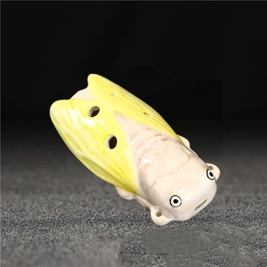 Ocarina en céramique à 6 trous en forme de cigale, style insecte mignon, instrument de musique pour enfants débutants, jouet pendentif, plusieurs couleurs - Product Image 2