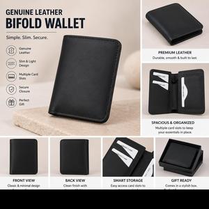 กระเป๋าสตางค์หนังแท้พร้อมเทคโนโลยีป้องกัน RFID และช่องใส่ของหลายช่องสำหรับของใช้จำเป็นในชีวิตประจำวัน - Product Image 4