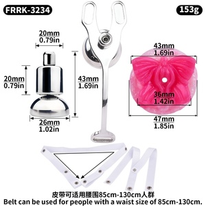 กุญแจล็อคความบริสุทธิ์แบบโลหะ FRRK พร้อมซิลิโคนรูปผีเสื้อ ช่องใส่สายสวนปัสสาวะเทียม สำหรับผู้แปลงเพศ - Product Image 5
