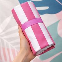 Custom Logo Round Beach Towel Microfiber Cotton Irregular Multiple Patterns Modern Stripe Style Beach Towel