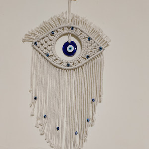 Oferta Especial: Colgante de Pared Tradicional Turco con Ojo Turco Azul, Tapiz Bohemio con Borlas, Artesanía Tejida a Mano para Hogar u Oficina, Arte de Macramé - Product Image 5