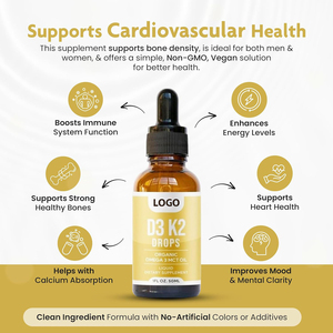 Adult <b>Vitamin</b> D3 K2 <b>Liquid</b> Drops with Organic Omega 3 MCT Oil for Bone Health Immune Support & Calcium Absorption - Product Image 4