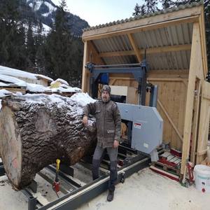 Scie horizontale Scierie industrielle portable Machine de découpe de dalles de bois de 60 pouces avec remorque - Product Image 4