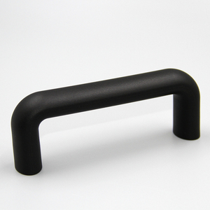Distance de trou 117 Poignée solide en nylon noir Poignée de porte coulissante d'armoire de meuble ovale en forme de U - Product Image 4
