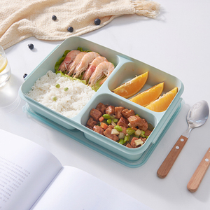 Fiambrera Bento de tamaño <span class=keywords><strong>pequeño</strong></span> sin Bpa de diseño moderno, contenedor de almacenamiento de alimentos de 3 compartimentos para <span class=keywords><strong>microondas</strong></span> para niños - Product Image 4