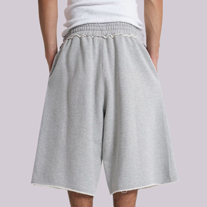 <span class=keywords><strong>Pantaloncini</strong></span> da <span class=keywords><strong>Uomo</strong></span> Personalizzati in <span class=keywords><strong>Cotone</strong></span> 100% 450GSM, Stile Baggy, Jogger Pesanti con Orlo Grezzo e Effetto Consumato, <span class=keywords><strong>Taglie</strong></span> <span class=keywords><strong>Forti</strong></span> - Product Image 2