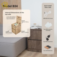 Table de chevet moderne et durable Weisun, style tendance, en bois, avec compartiment caché, serrure NFC, écologique, 2 tiroirs, pour chambre à coucher