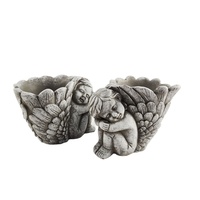 Pot de fleurs extérieur en ciment fait main au design moderne avec motif irrégulier pour la décoration de la maison et du jardin