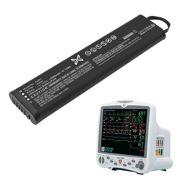 Medical Monitor Battery Pack for B20 B30 B40 Dash 3000 4000 5000 11.1V 5200mAh 18650 Li-ion Replacement