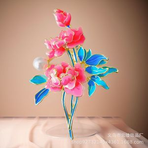Style Courtois, Luxueux, Élégant et d'une élégance raffinée. Broche en perles de fleurs de pivoine, broche élégante et haut de gamme pour cheongsam - Product Image 2