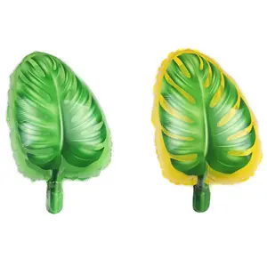 Wholesale jungle green foil-Green Leave Air Balloons Summer Hawaii Party Decoration Supplies Decoration Turtle leaf Balloon